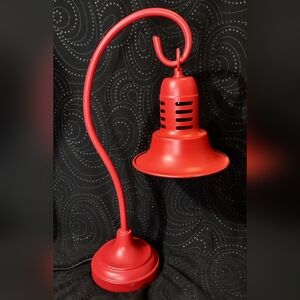 18" Red Metal Railway Table Lamp Nightlight